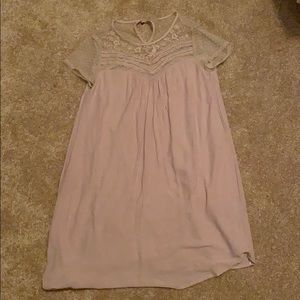 Dusty pink flowy dress with mesh top
